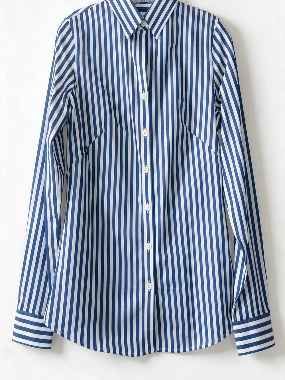 Banana Republic Women's Size 2 Blue White Striped Shirt - Picture 3 of 7